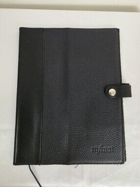 Roots Black Leather Portfolio Book Cover